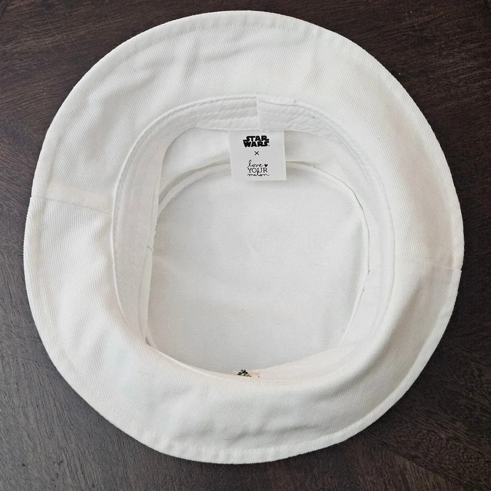 Star Wars‎ Grogu Love Your Melon Bucket Hat Kids 56cm White Embroidered Cotton